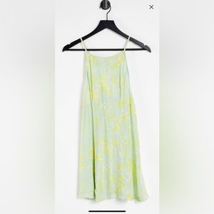 Free People In Control Mini Slip Dress in Sage Green